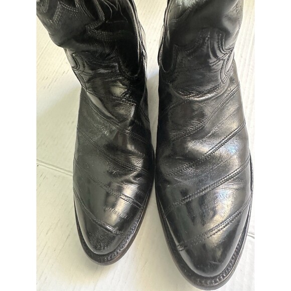 Eel Skin Rodeo Bravo Men’s Cowboy Boots Size 9 And Montana Eel Skin Leather Belt main image 6